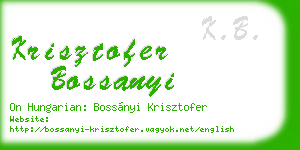 krisztofer bossanyi business card