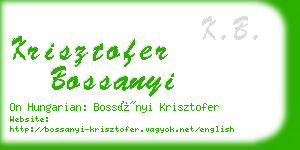 krisztofer bossanyi business card